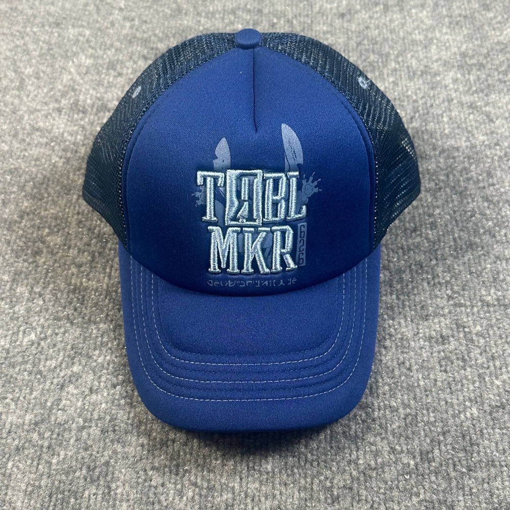Disney Lilo & Stitch Trouble Maker Trucker Hat Blue Snapback Mesh Cap Adult
